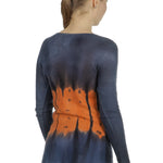 F Cashmere Damen Kaschmir Pullover blau orange