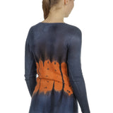 F Cashmere Damen Kaschmir Pullover blau orange