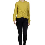 The Swiss Label Damen Drapiertes Langarm Shirt gelb
