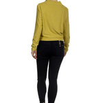 The Swiss Label Damen Drapiertes Langarm Shirt gelb