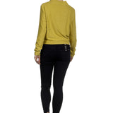 The Swiss Label Damen Drapiertes Langarm Shirt gelb