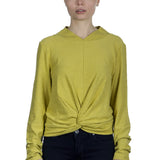 The Swiss Label Damen Drapiertes Langarm Shirt gelb