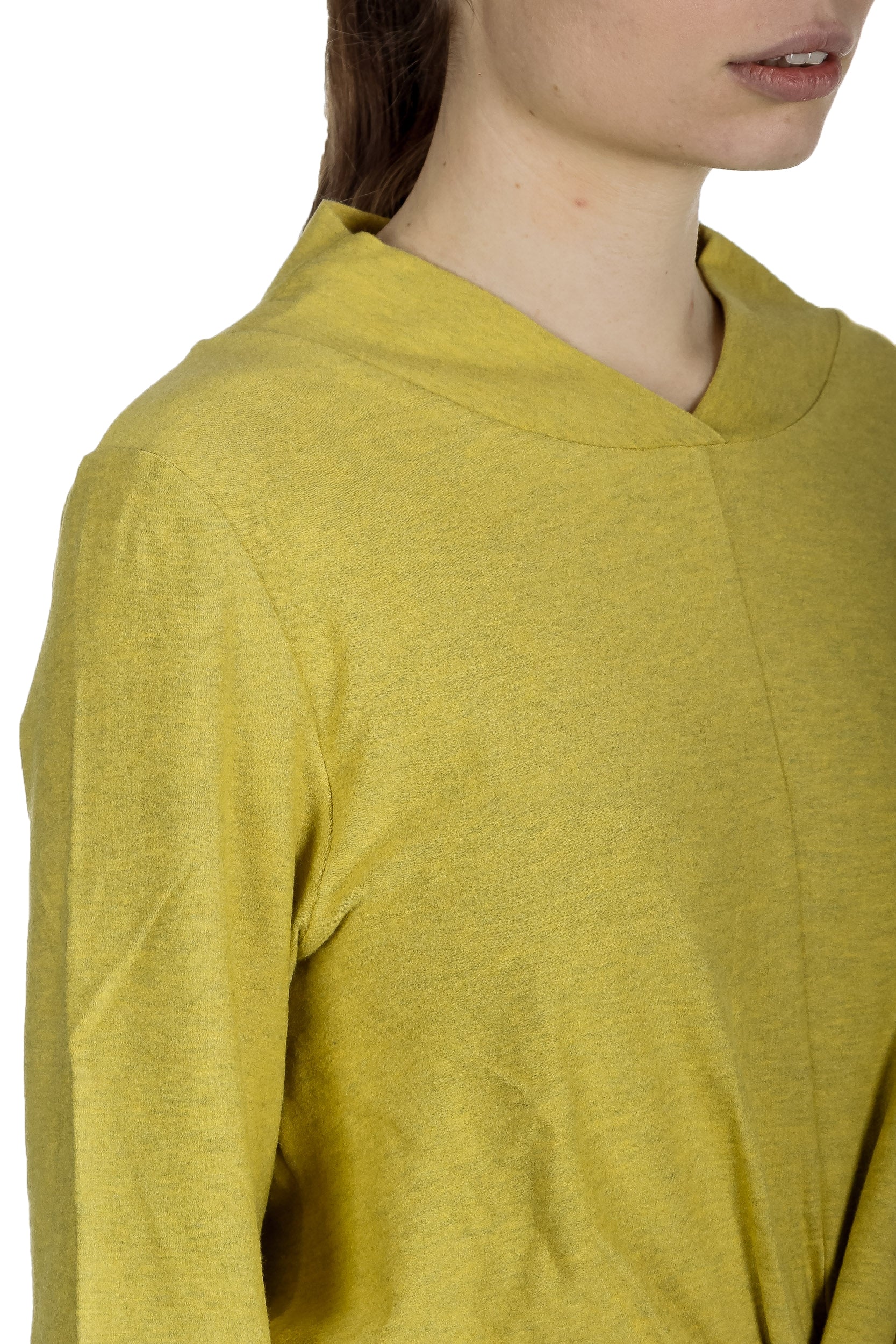 The Swiss Label Damen Drapiertes Langarm Shirt gelb