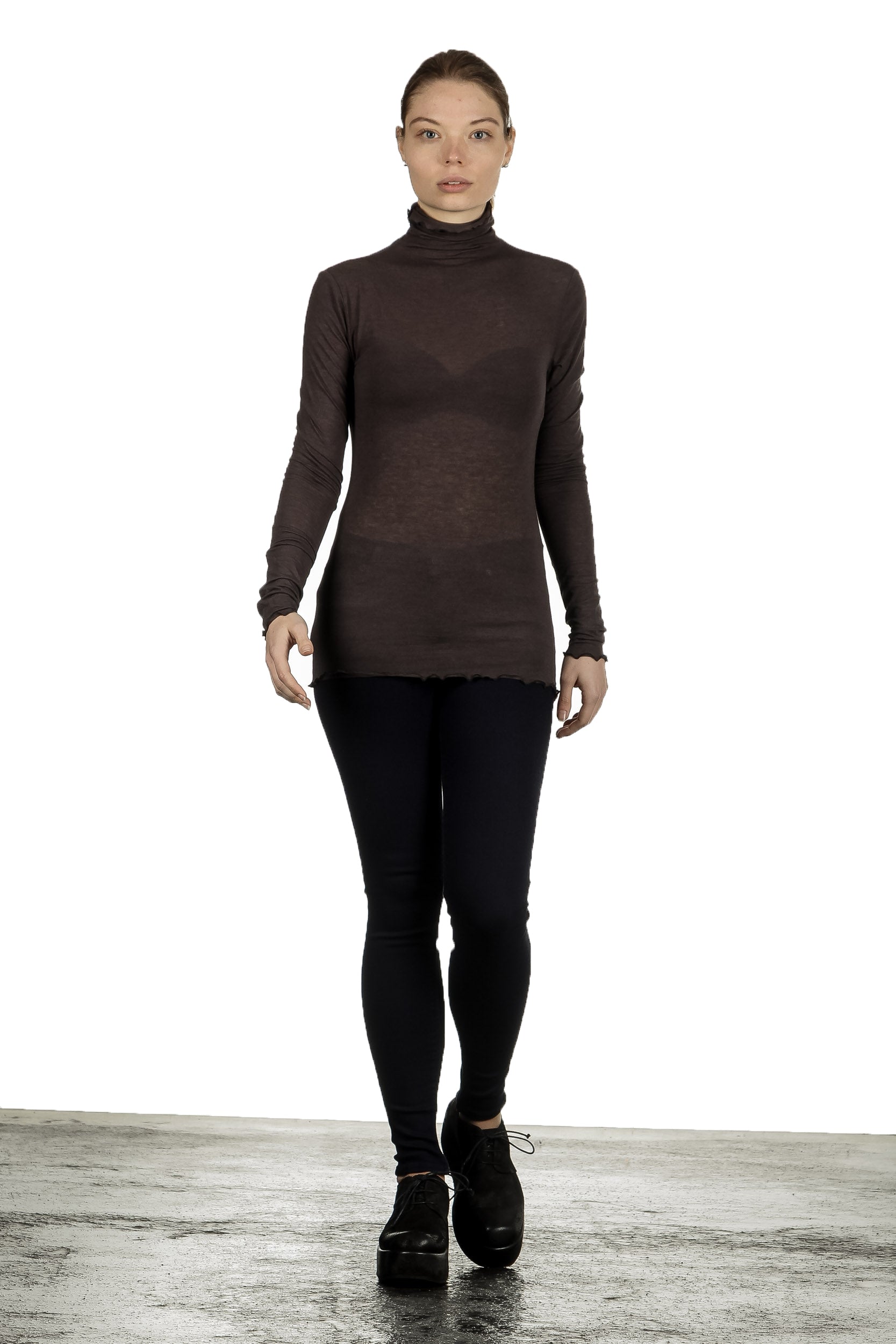 The Swiss Label Damen Rollkragen Shirt braun