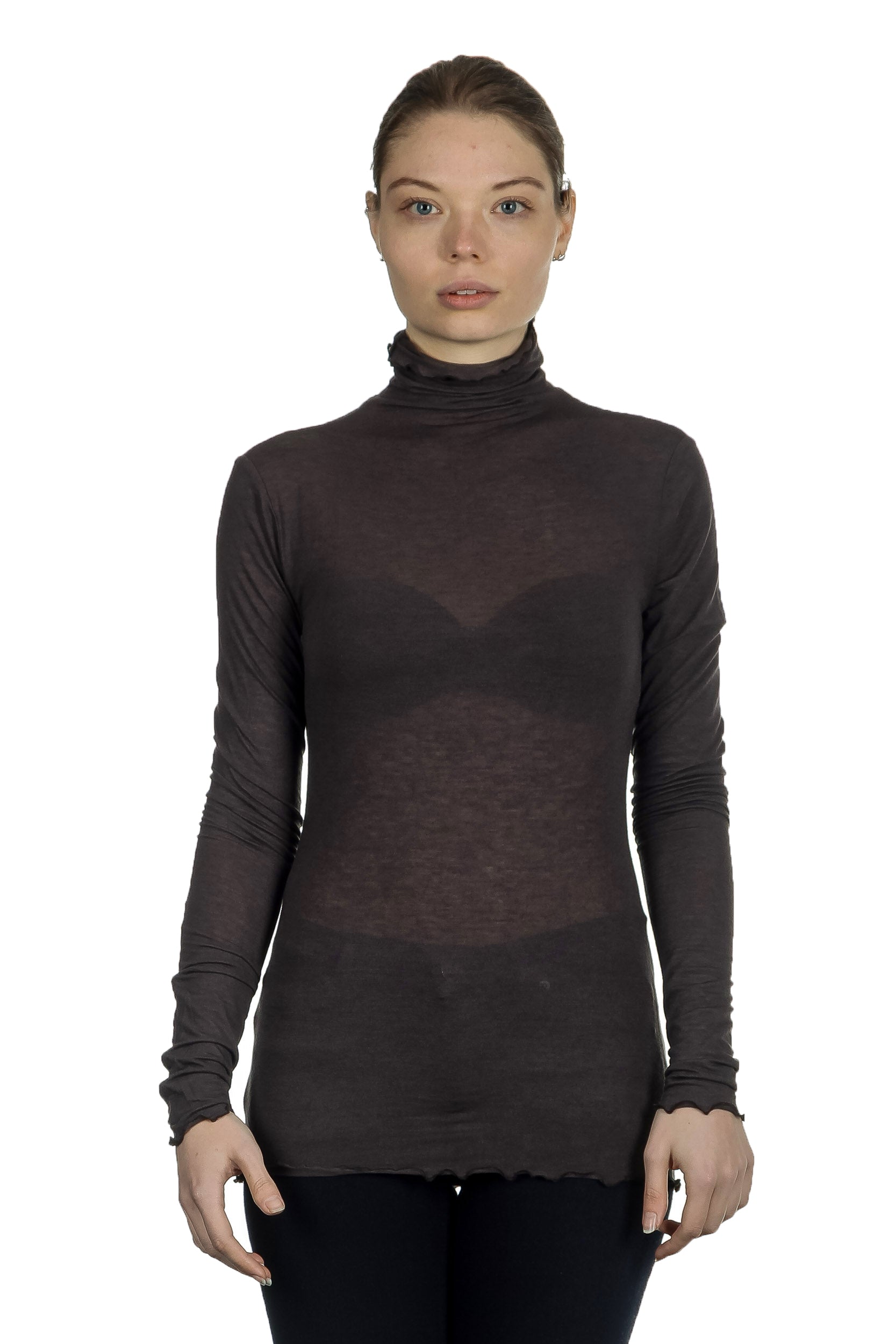 The Swiss Label Damen Rollkragen Shirt braun
