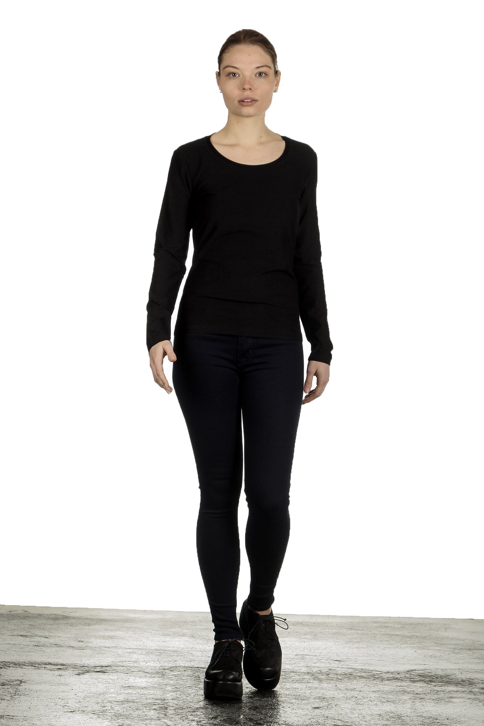 The Swiss Label Damen Langarm Shirt schwarz