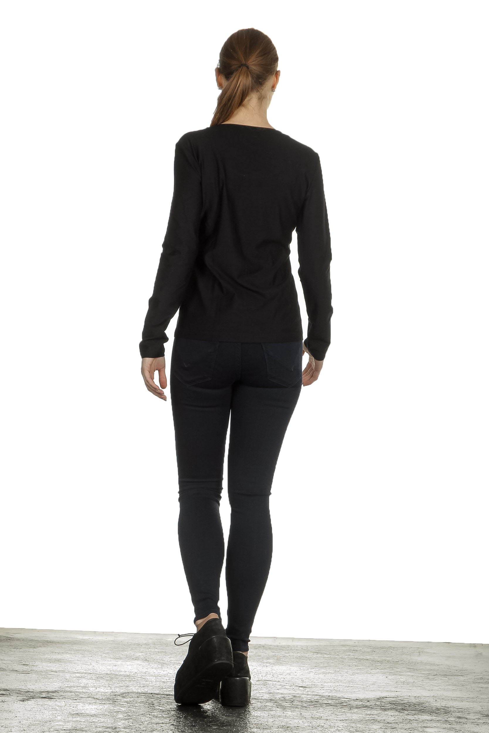 The Swiss Label Damen Langarm Shirt schwarz