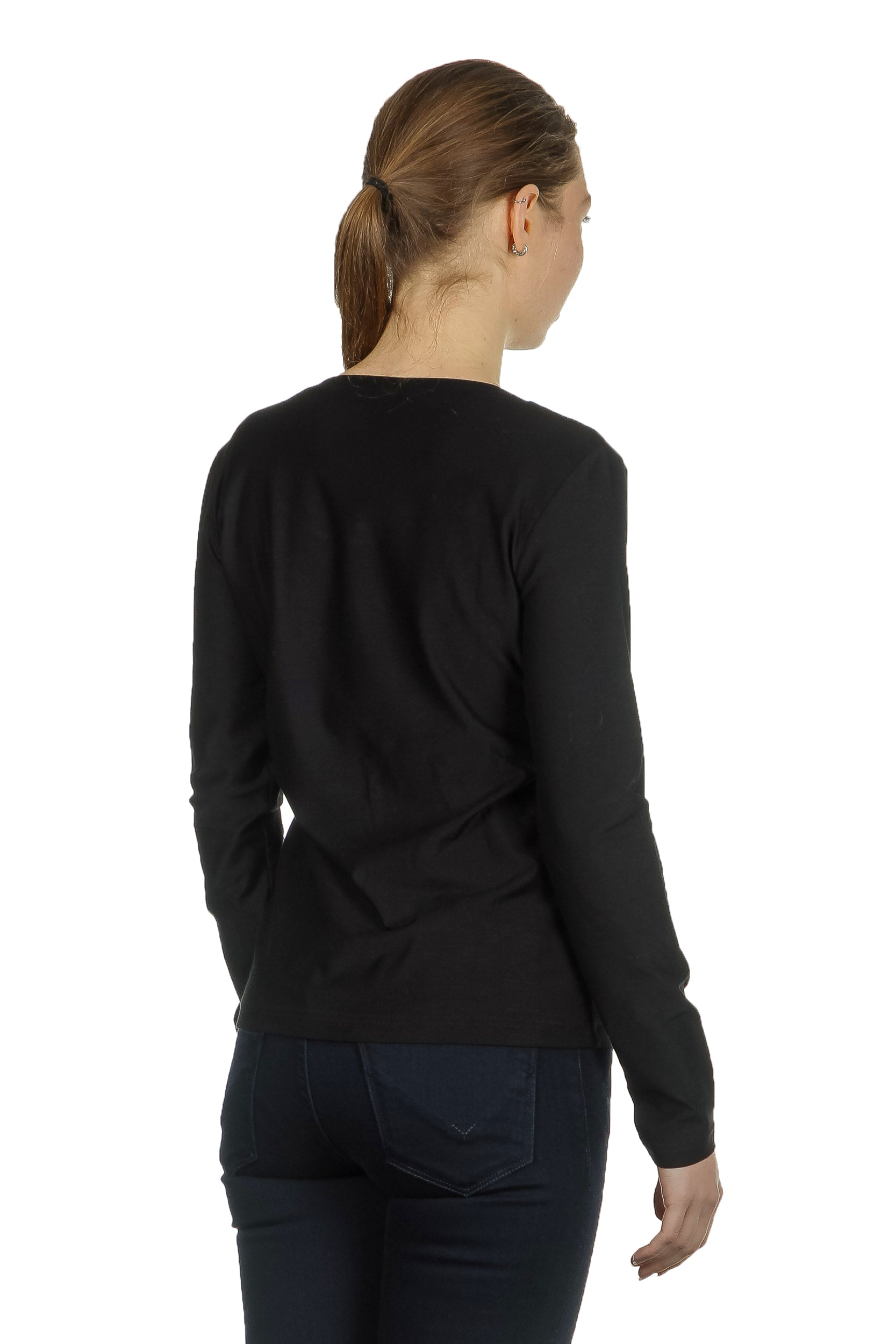 The Swiss Label Damen Langarm Shirt schwarz