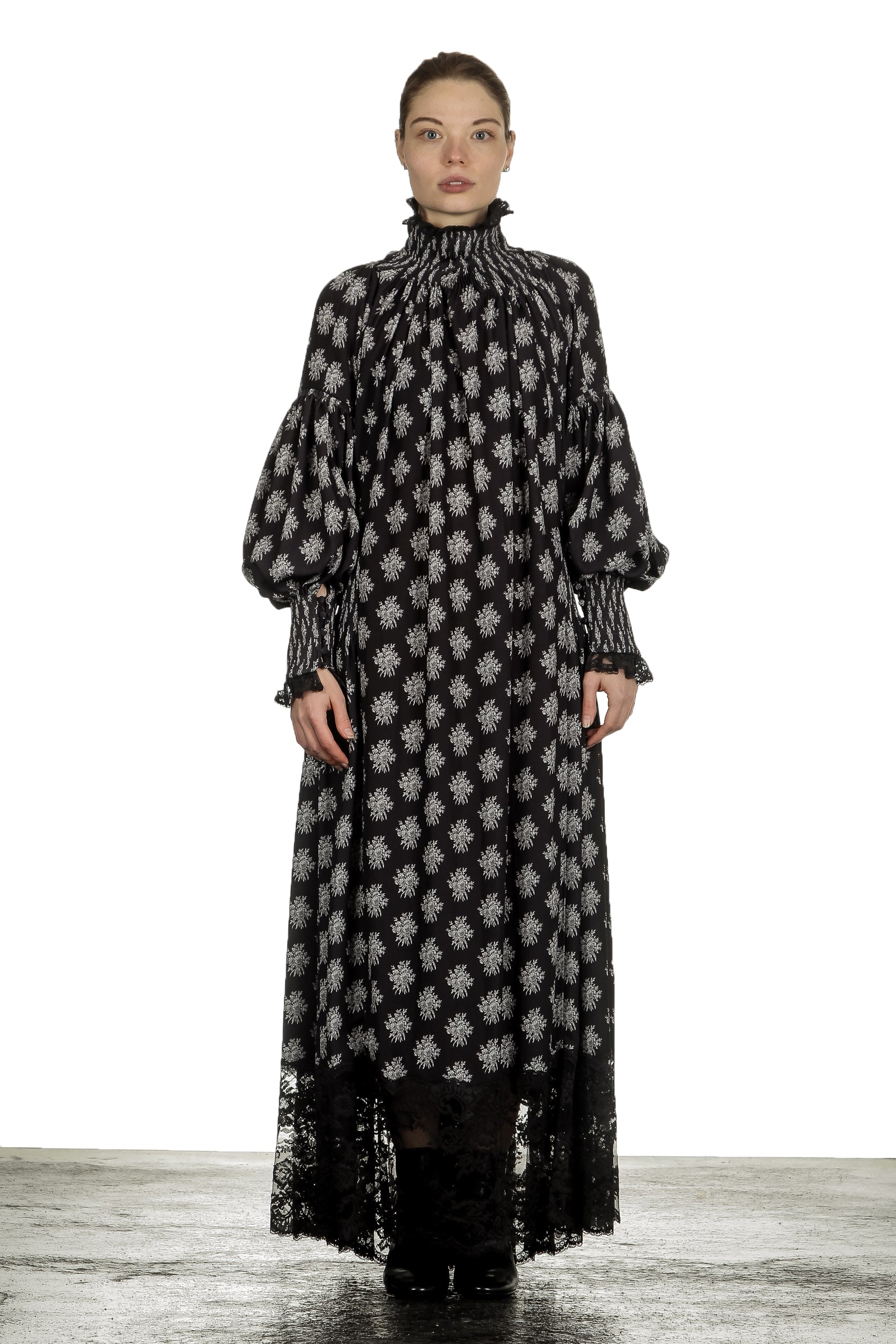 Paco Rabanne Damen Maxikleid mit Blumenstickerei mehrfarbig