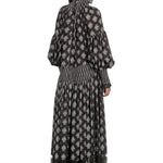 Paco Rabanne Damen Maxikleid mit Blumenstickerei mehrfarbig