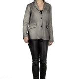 AVANT TOI Damen Ausgeblichener Blazer mit Blumen-Print mehrfarbig