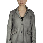 AVANT TOI Damen Ausgeblichener Blazer mit Blumen-Print mehrfarbig