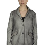 AVANT TOI Damen Ausgeblichener Blazer mit Blumen-Print mehrfarbig