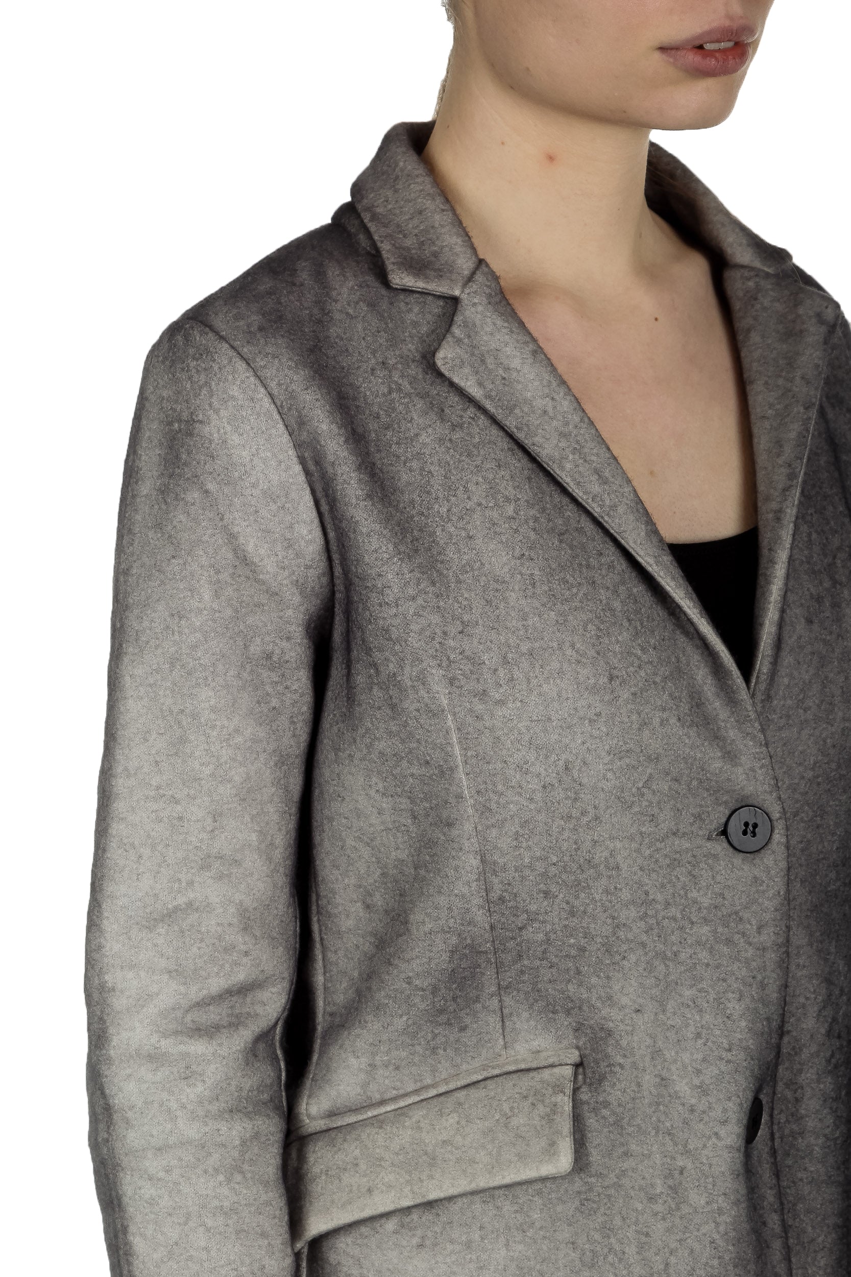 AVANT TOI Damen Ausgeblichener Blazer mit Blumen-Print mehrfarbig