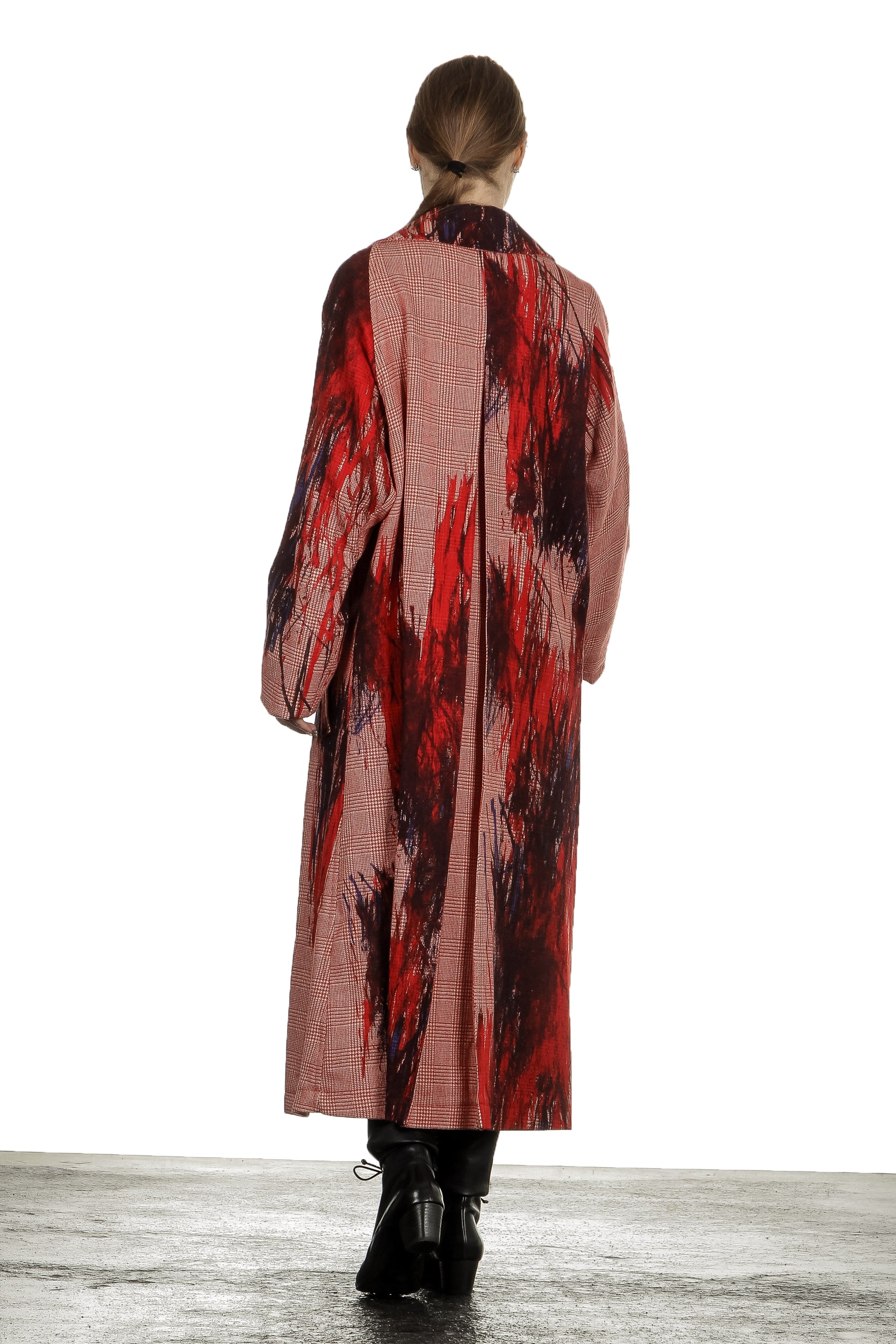 Y's Yohji Yamamoto Damen Oversized-Mantel mit abstraktem Print rot 