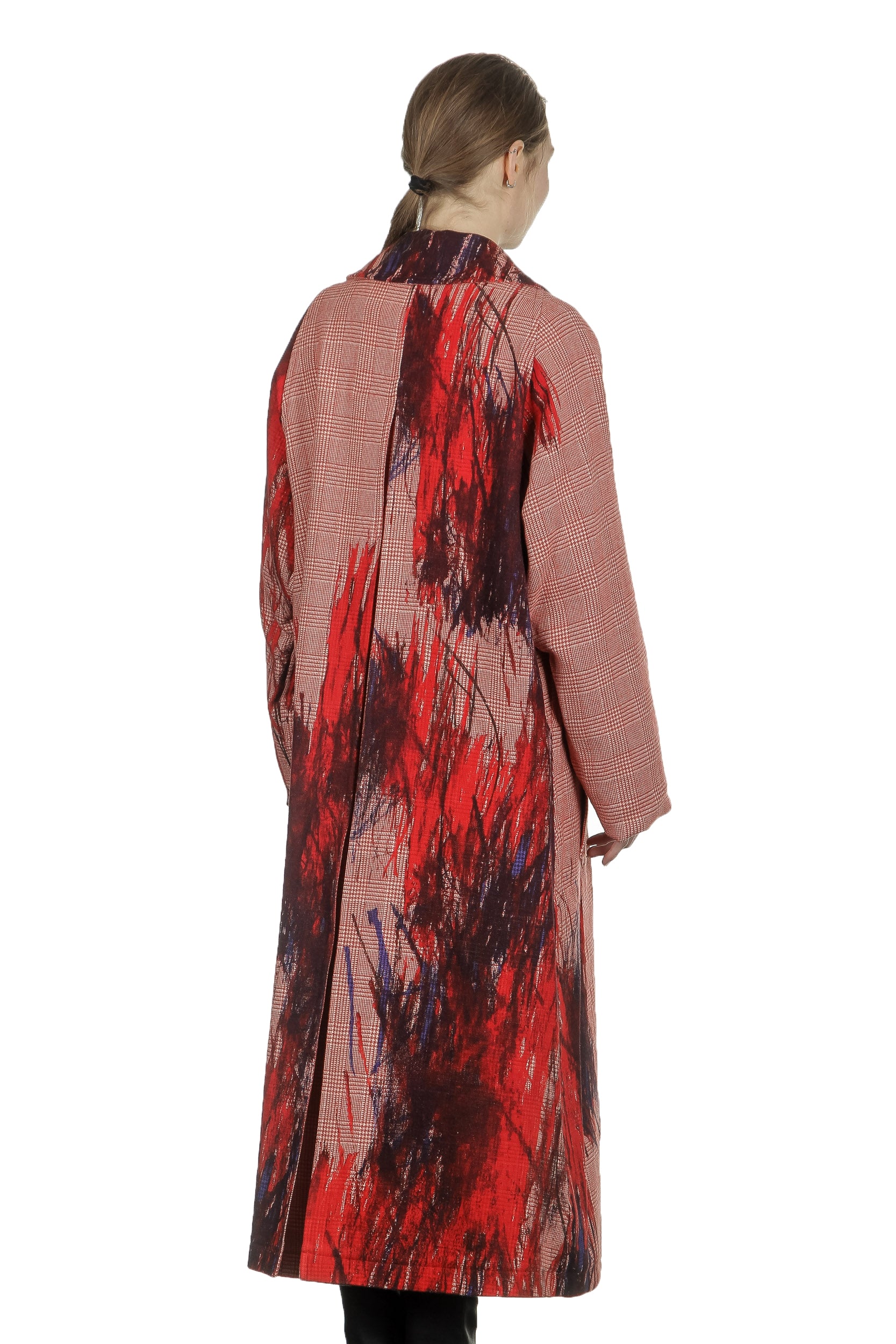 Y's Yohji Yamamoto Damen Oversized-Mantel mit abstraktem Print rot 