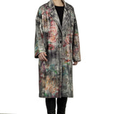 AVANT TOI Damen Ausgeblichener Mantel mit Blumen-Print mehrfarbig