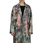 AVANT TOI Damen Ausgeblichener Mantel mit Blumen-Print mehrfarbig