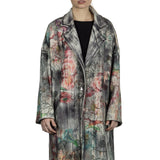 AVANT TOI Damen Ausgeblichener Mantel mit Blumen-Print mehrfarbig