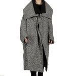 Y's Yohji Yamamoto Damen Oversized-Mantel mit  Karomuster schwarz weiß