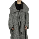 Y's Yohji Yamamoto Damen Oversized-Mantel mit  Karomuster schwarz weiß
