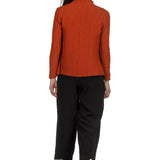 Issey Miyake Avantgarde Damen Plissé Top mit Stehkragen rost