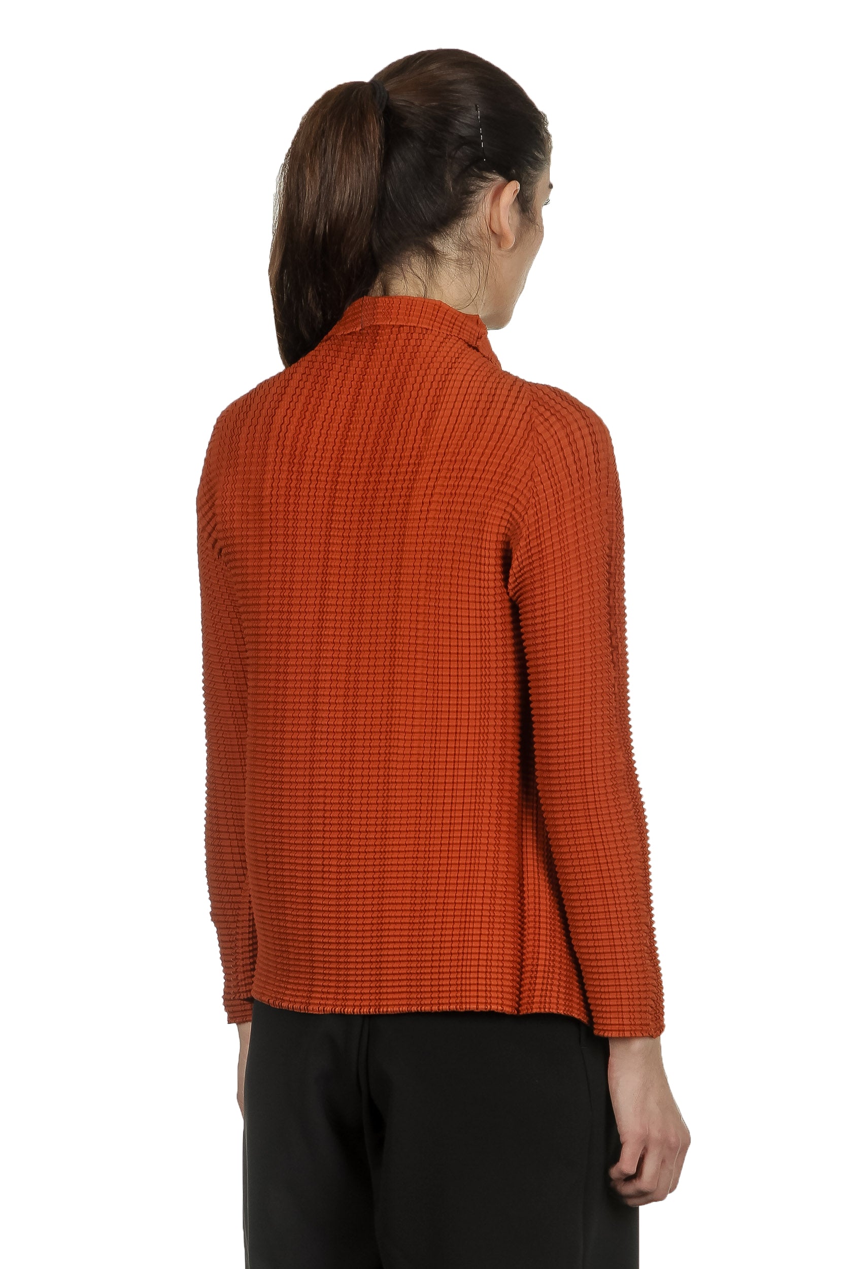 Issey Miyake Avantgarde Damen Plissé Cardigan rost