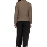 Issey Miyake Plissé Longsleeve Top Stehkragen beige