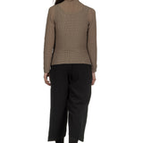 Issey Miyake Plissé Longsleeve Top Stehkragen beige