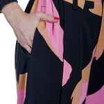 Issey Miyake Avantgarde Damen Hose mit Print mehrfarbig
