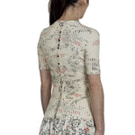 Paco Rabanne Damen gerippter Pullover mit Print mehrfarbig