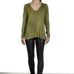 AVANT TOI Damen Pullover aus Kaschmir-Seidengemisch grün