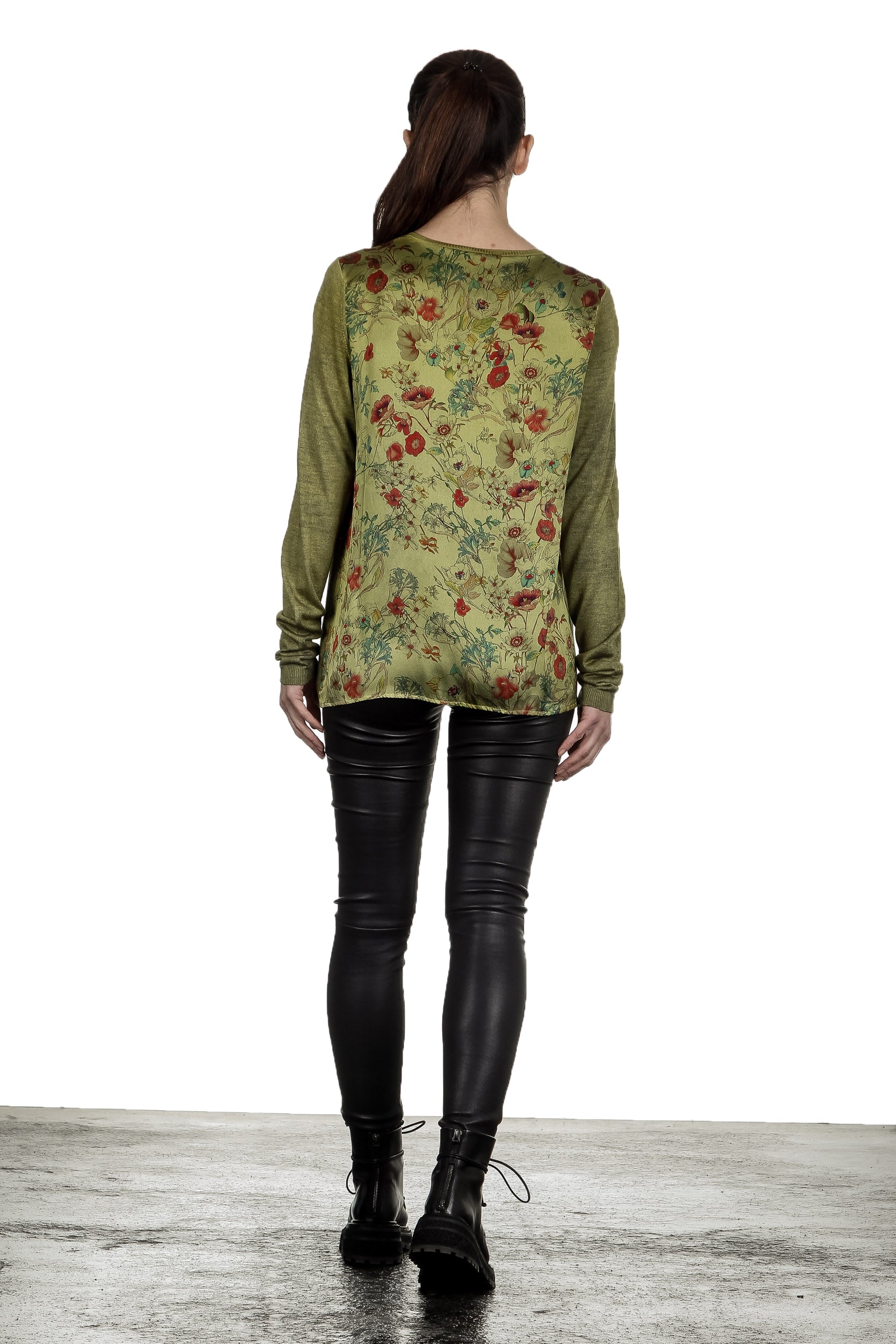 AVANT TOI Damen Pullover aus Kaschmir-Seidengemisch grün