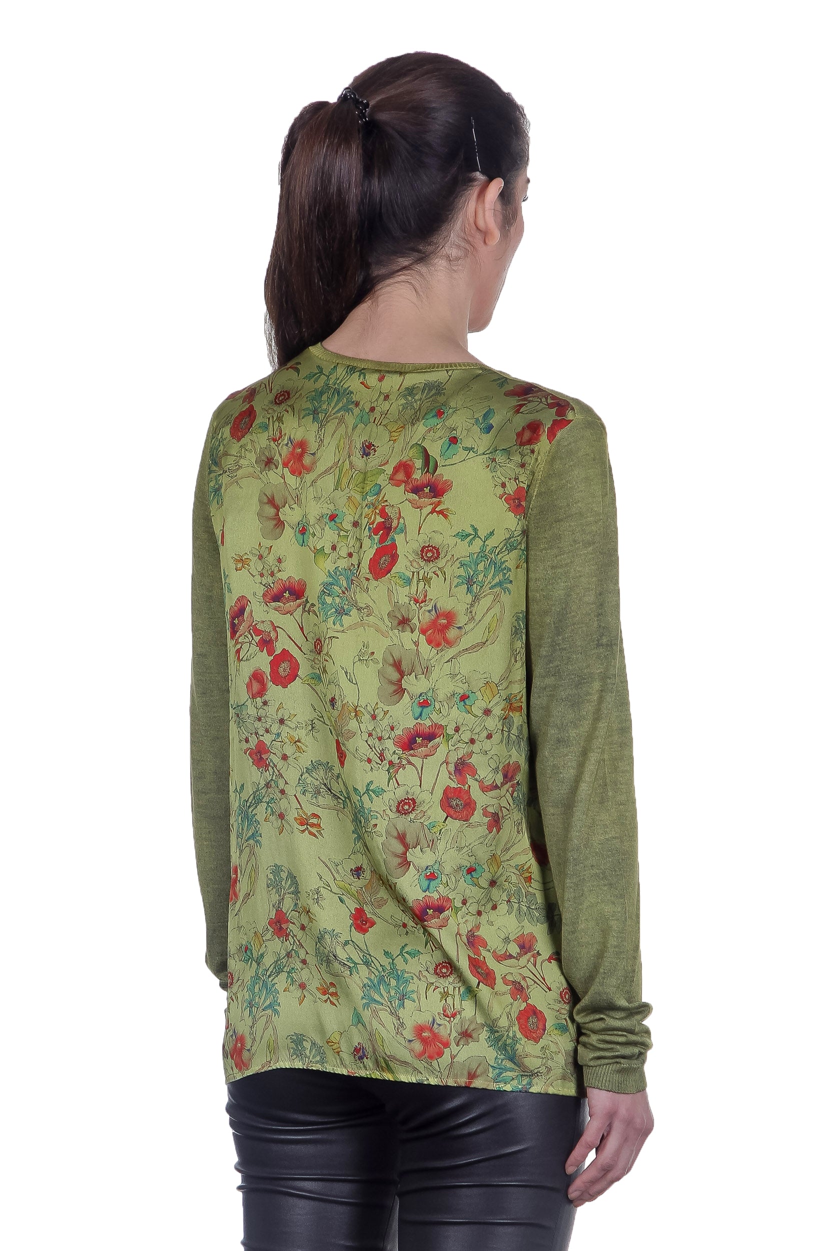 AVANT TOI Damen Pullover aus Kaschmir-Seidengemisch grün