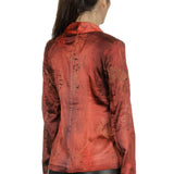 AVANT TOI Damen Blazer Seide mit Blumenstickerei rot