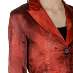 AVANT TOI Damen Blazer Seide mit Blumenstickerei rot