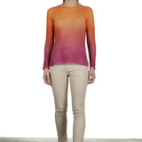 F Cashmere Pullover mit Farbverlauf orange pink