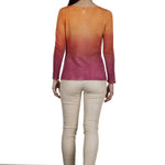 F Cashmere Pullover mit Farbverlauf orange pink