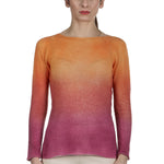 F Cashmere Pullover mit Farbverlauf orange pink