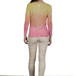 F Cashmere Pullover mit Farbverlauf gelb pink