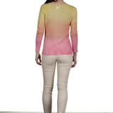 F Cashmere Pullover mit Farbverlauf gelb pink