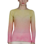 F Cashmere Pullover mit Farbverlauf gelb pink