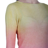 F Cashmere Pullover mit Farbverlauf gelb pink