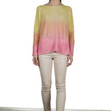 F Cashmere Oversized Pullover mit Farbverlauf gelb rose