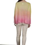 F Cashmere Oversized Pullover mit Farbverlauf gelb rose