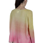 F Cashmere Oversized Pullover mit Farbverlauf gelb rose