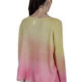 F Cashmere Oversized Pullover mit Farbverlauf gelb rose