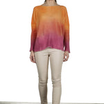 F Cashmere Oversized Pullover mit Farbverlauf orange pink
