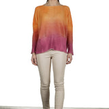 F Cashmere Oversized Pullover mit Farbverlauf orange pink