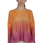 F Cashmere Oversized Pullover mit Farbverlauf orange pink